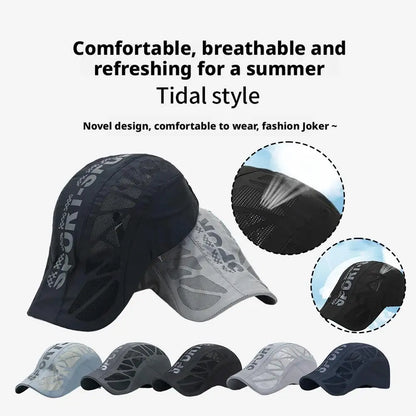 Sport Cap Lightweight Breathable Quick Dry Mesh Stead Hat With Adjustable Fit For Men Women Baseball Hat Golf Driving Cycling