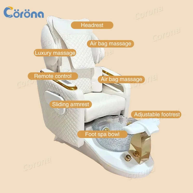 Manicure Pedicure Chair And Manicure Table Set Luxury Pedicure Spa Massage Chair For Nail Salon Pedicure Chair With Plumbing