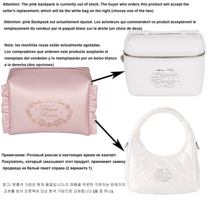 Flower Knows All In One Makeup Set Gift Box Garden Cushion Cream Foundation Matte Blush Long Lasting Velvet Lip Cream With Bag