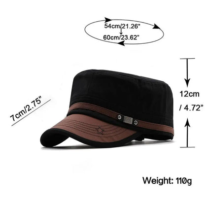 1Pc Unisex Army Hat Baseball Cap Cotton Hat Breathable Combat Fishing Flat Top Spring Summer Adjustable Sun Cap