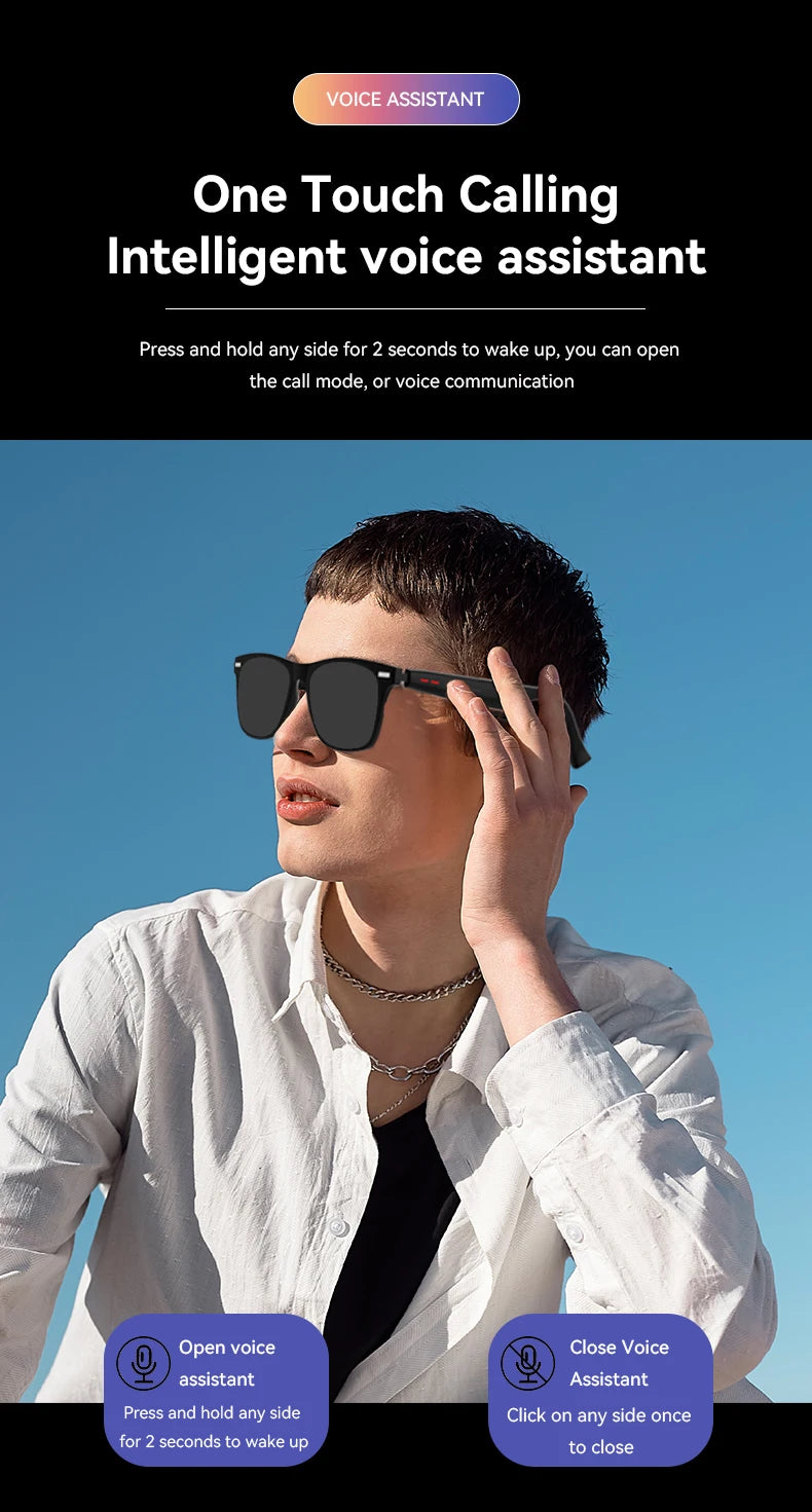 LAXASFIT New Smart Wireless Bluetooth Glasses TWS Listen to music and answer phone calls Men Women Fashion Sunglasses Eyeglasses