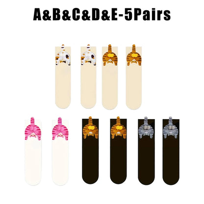Cute Cat Socks with Balls Funny Cotton Socks Breathable Soft Cotton Socks Girl Women Socks Novelty Gifts for Cat Lovers