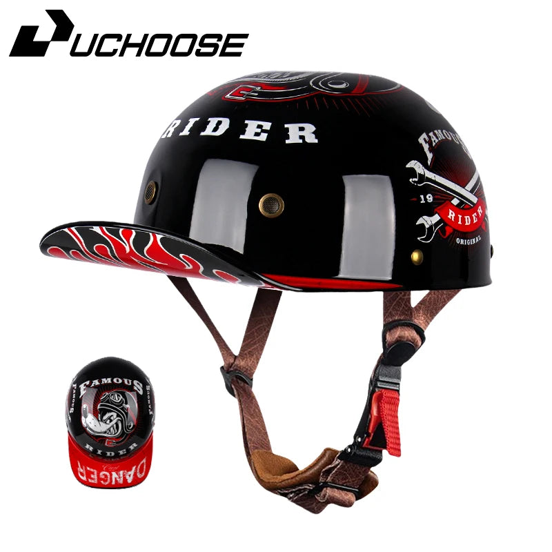 Adult Open Face Summer Retro Motorcycle Vintage Half Helmet Baseball Cap Helmets Children Riding Motocross Men Women