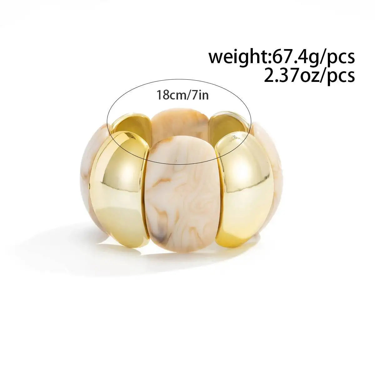 IngeSight.Z 6 Style Boho Punk Geometric Acrylic Resin Elasticity Bangles Women Vintage CCB Beads Bangle Bracelets Charm Jewelry