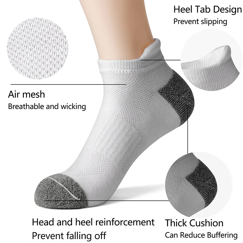 AOTOLK 6/12 Pairs Cotton Man and Women Socks Sports Solid Color Male's Short Sock Cycling Breathable Ankle Summer Running Socks