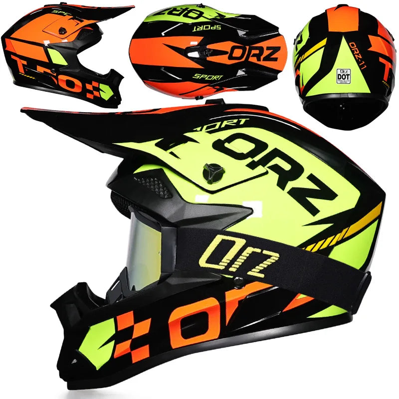 DOT Approved Off Road Helmet with Goggles Motocross Helmet Dirt Bike ATV Motorcycle Helmet Moped Dirtbike Racing Dirtbike Helmet