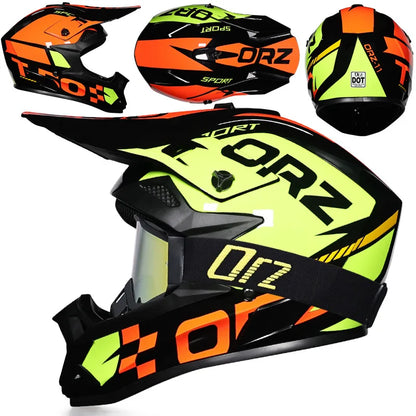 DOT Approved Off Road Helmet with Goggles Motocross Helmet Dirt Bike ATV Motorcycle Helmet Moped Dirtbike Racing Dirtbike Helmet