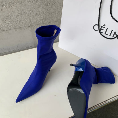 Eilyken New Spring Autumn Stretch Fabric Women Ankle Boots Sexy Pointed Toe High Heels Fashion Female Socks Pumps Shoes