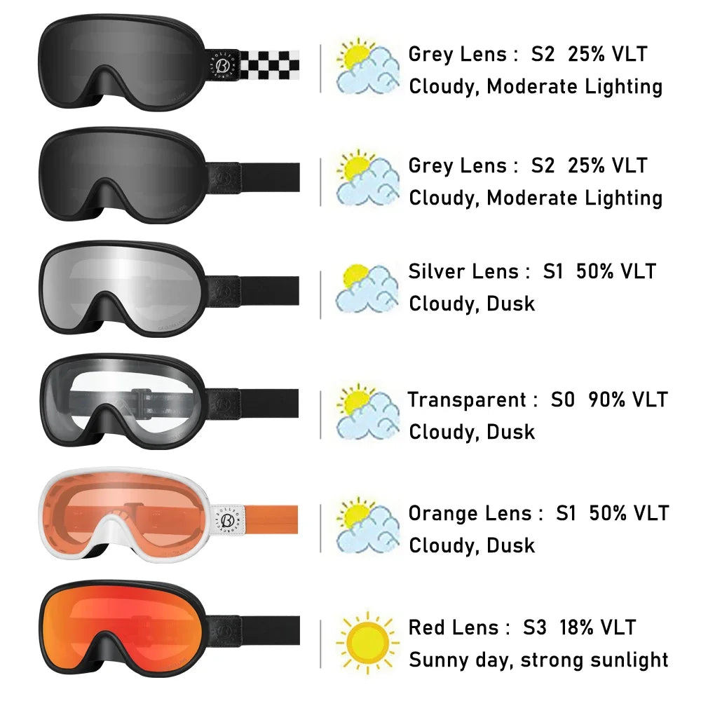 Vintage Motorcycle Goggles Over Glasses Photochromic UV400 Dirt Bike Goggles for Men Women Dual-Cycle Defogging Racing Glasses