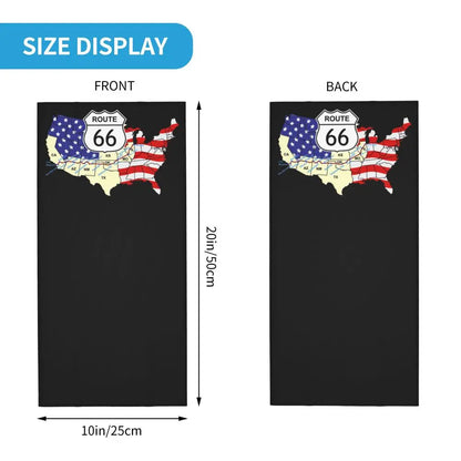 Custom Travel Motorcycle Ride Route 66 Bandana Winter Neck Warmer Windproof Wrap Face Scarf for Hiking Highways Gaiter Headband