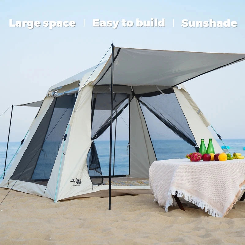 Foldable Portable Camping Tent Enhanced Ventilation Waterproof Wind & Rain Resistant With Storage Bag
