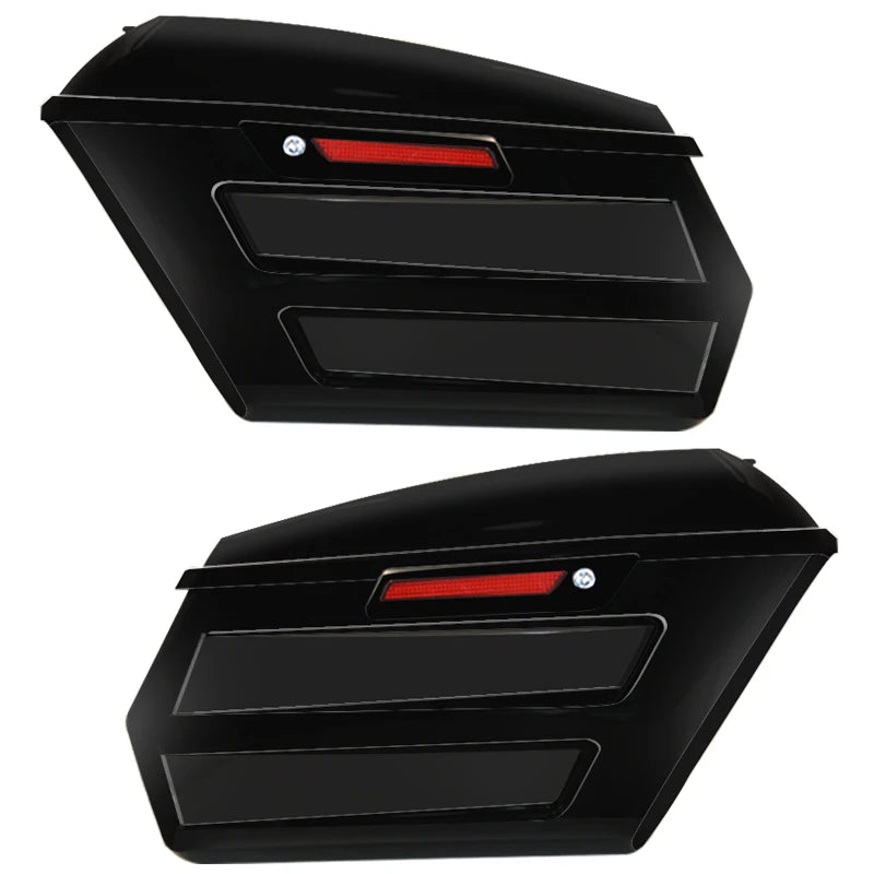 Motorcycle Hard Chopped Performance Saddlebag Bags&Carbon Fiber Latch Kit For Harley Touring Road King RG Street Glide 2014-2023