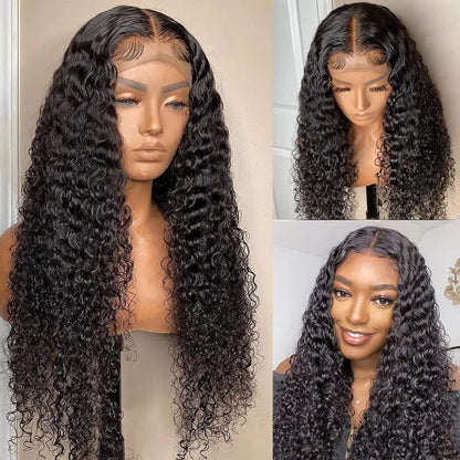 Multi-Color Long Curly 13x4 Lace Front High-Temperature Fiber Wig for Women Synthetic Hair Wig for African American Daily Party