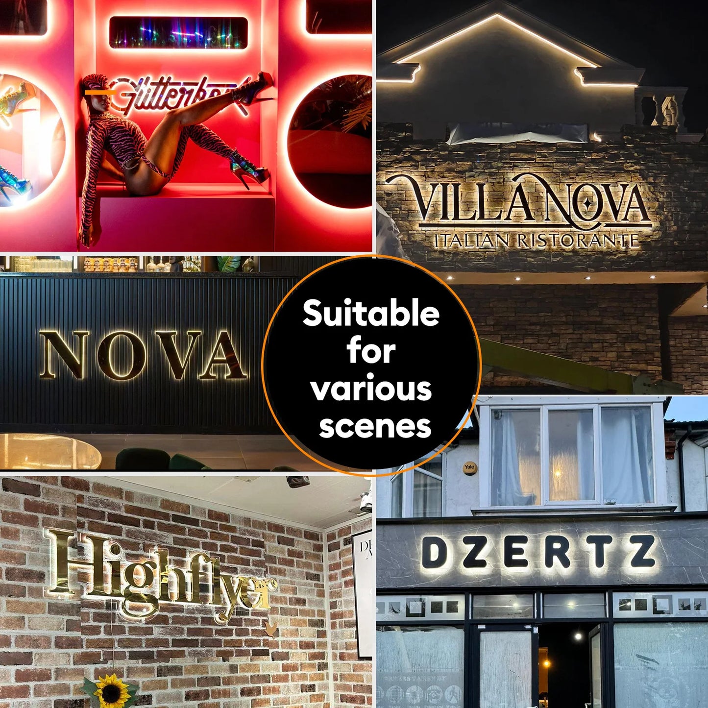 Led Business Signs Outdoor Store Front Signs Custom Restaurant Logo Led Sign 3D Light Board Design for Shop