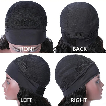 Human Hair 200% Density Headband Wig Human Hair Wigs Wear and Go Glueless Wig Curly Deep Wave Headband Wig Natural Color