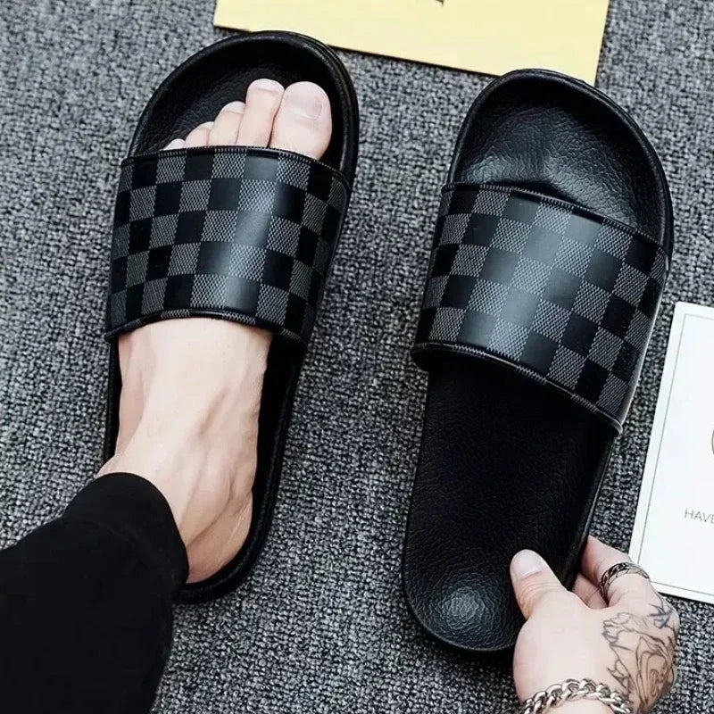 Summer Casual New 2025 Hot Anti-slip Quick-drying Outdoor Slippers, Comfortable Men's Large-sized Flat-heeled Flip-flops