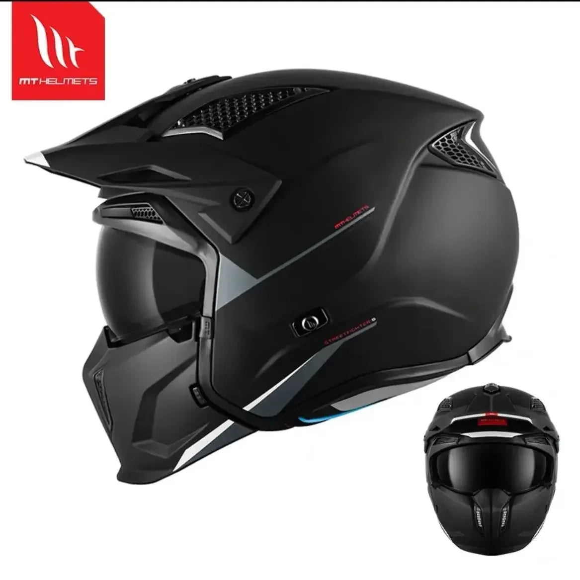 MT Street Fighter Motorcycle Helmet Detachable Combination Electroplated Gold Helmet ECE DOT Certification Full Face Casco Moto