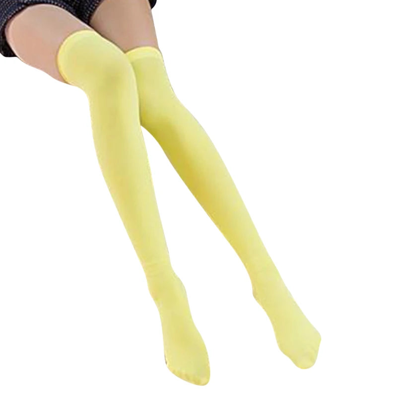 Women Skid-proof Knee Socks Winter Warm Comfortable Soft White Black Student Stockings Velvet Lengthening for Ladies