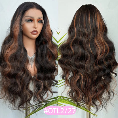 X-TRESS Synthetic Lace Front Hair Wigs for Women 32inch Long Loose Wave Black Color 13X6 Lace Frontal Wig with Natural Baby Hair