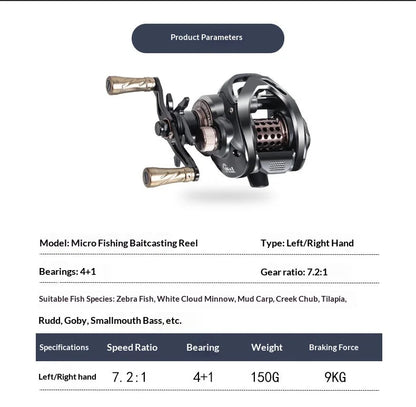 Power Fishingfans Baitcasting Fishing Reel Anti Backlash Long Casting Deep Water No Gear Sense Bait Finesse Lure Raft Angling