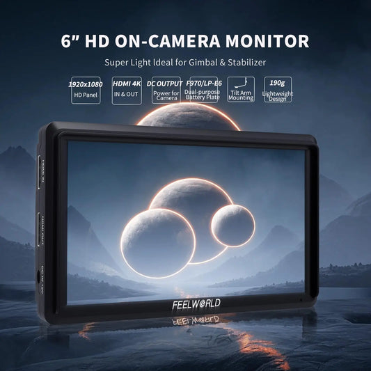 FEELWORLD S55 V3 6 inch Camera DSLR Field Monitor Video Assist IPS 1920x1152 4K HDMI DC Out With 3D LUT