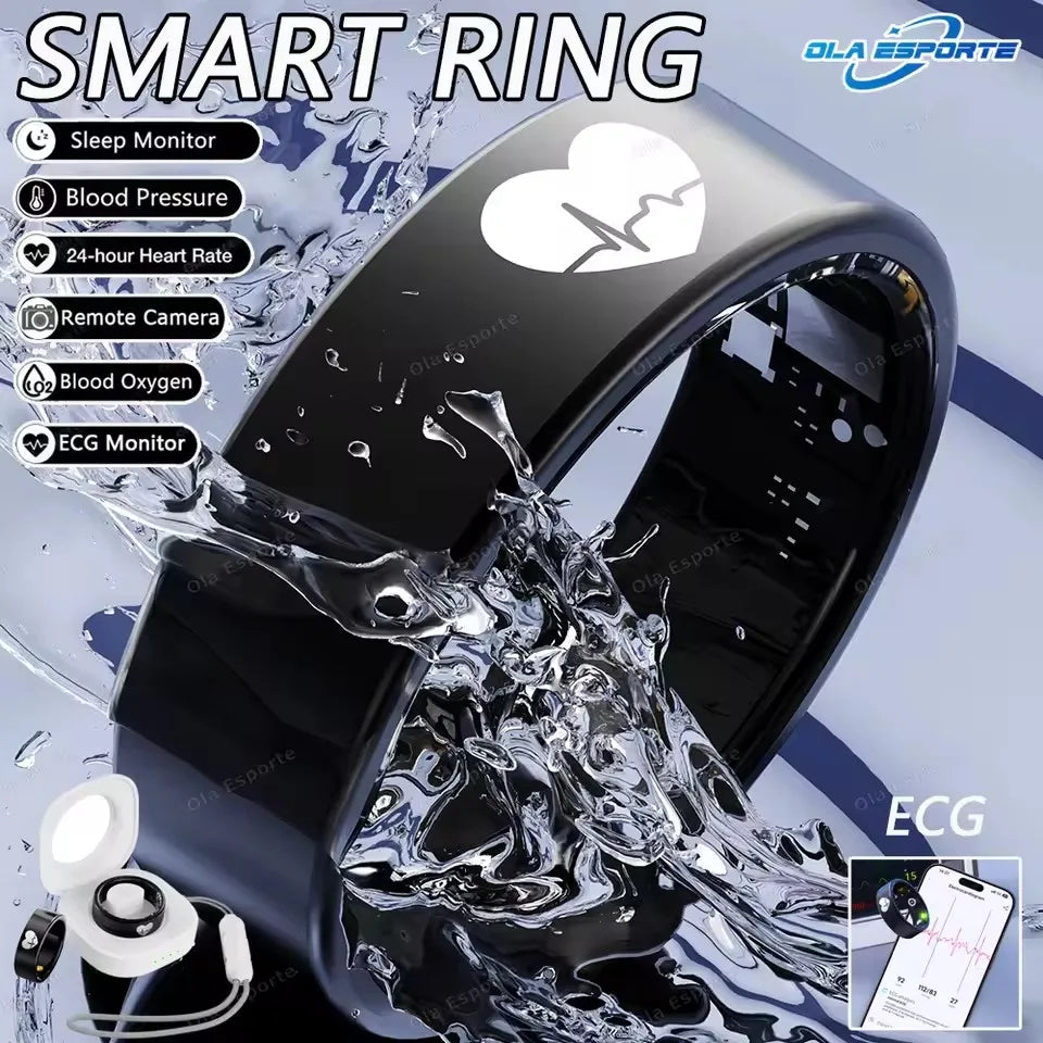 2026 New Smart Ring ECG Detection Blood Pressure,Heart Rate Ring,Body Temperature Monitor Waterproof GPS Tracking Men Women Ring