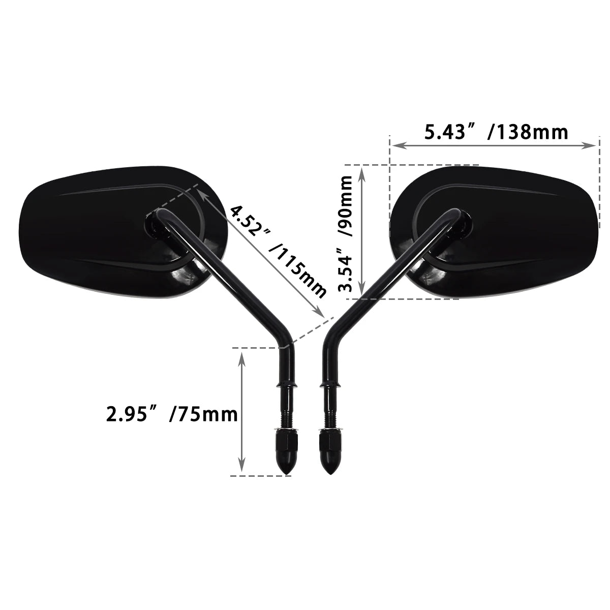 Motorcycles Rear Side Mirrors Rear view For Harley Honda Road King Touring Sportster Fat Boy Softail Bobber Chopper Street Glide