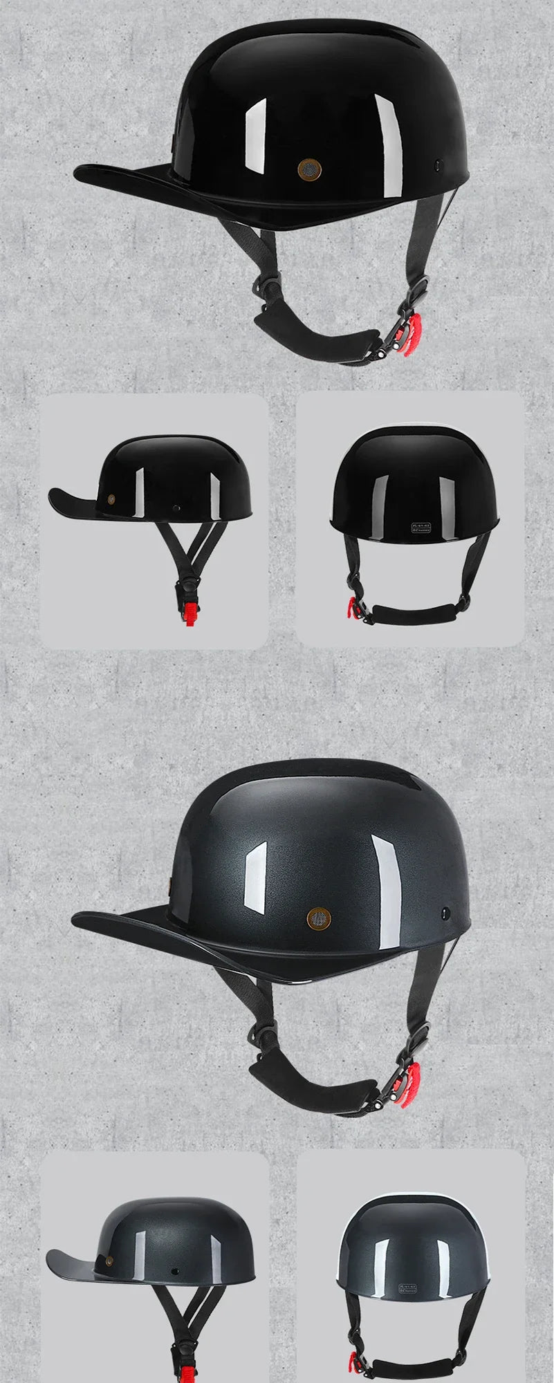 2023 New Vintage Motorcycle Helmet baseball cap helmet men's and women's children's scooter half face Vintage four seasons hat