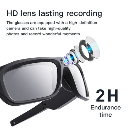4K HD Smart Glasses Camera Mini Eyewear Camcorder for Outdoor Cycling Driving Video Recordings
