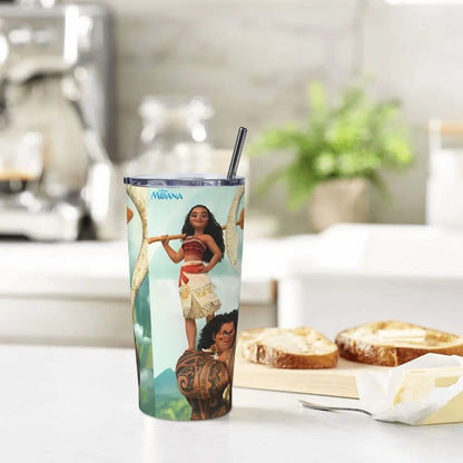 Moana and Pua Cartoon Movie Insulated Tumbler with Straws Stainless Steel Coffee Mugs Double Wall Car Bottle Cups 20oz