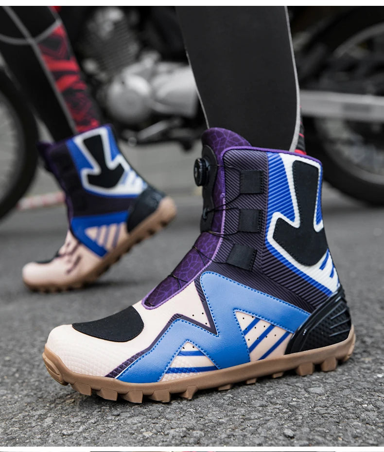 Motorcycle protective riding boots men four season fashion high top anti slip wear-resistant comfortable off-road cycling boots