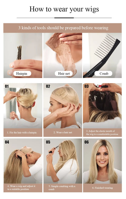 13*6 HD Lace Front Wigs Blonde Mixed Brown Synthetic Wigs For Women Daily Party Short Straight Natural Fake Hair Heat Resistant