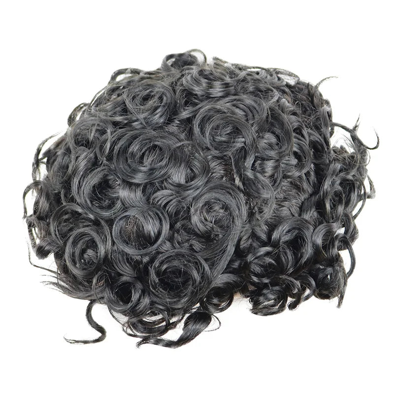 26mm Loose Curly 0.06mm Natural Hairline Men Toupee Ultra Thin Skin Full VLoop 1B80 613# Blonde Male Human Hair Prosthesi System