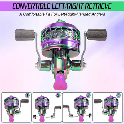 Sougayilang Colorful/Silver Fishing Reel 3.9:1 Gear Ratio&Double Roller Pin Paired with High Quality Ball Bearings Fishing Gear