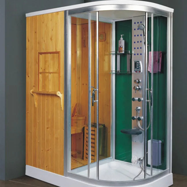 Ceiling light air enclosures wooden steam sauna and shower room bath