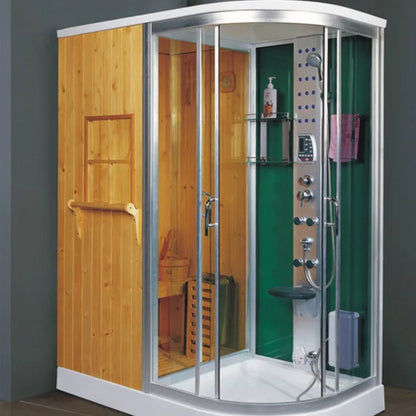 Ceiling light air enclosures wooden steam sauna and shower room bath