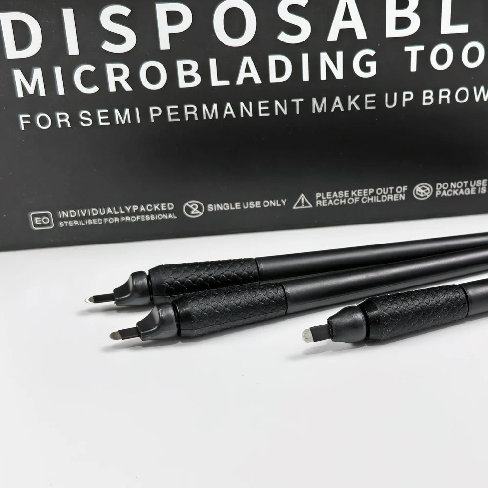 10pcs/Box Disposable Microblading Pen 0.15/0.18mm 18U Microblade Permanent Makeup Eyebrow Tattoo Pen