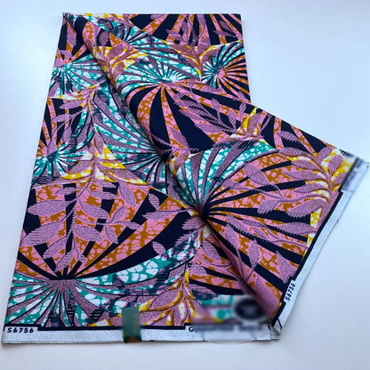 New African Wax Print Fabric Ankara Kitenge Pagne Loincloth Batik Wholesale Golden Glitter Grand 100Cotton Material For Sew 6yar