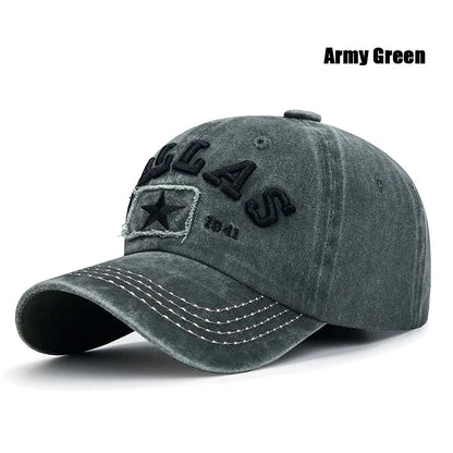 4 Colors Unisex DALLAS 3D Embroidered Baseball Cap Snapback caps Sun hats Dad hats