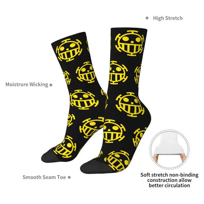 Fashion Men's Socks Harajuku Tony Tony Choppers Sock Luffys Zoros Trafalgar Law Anime Women's Socks Spring Summer Autumn Winter