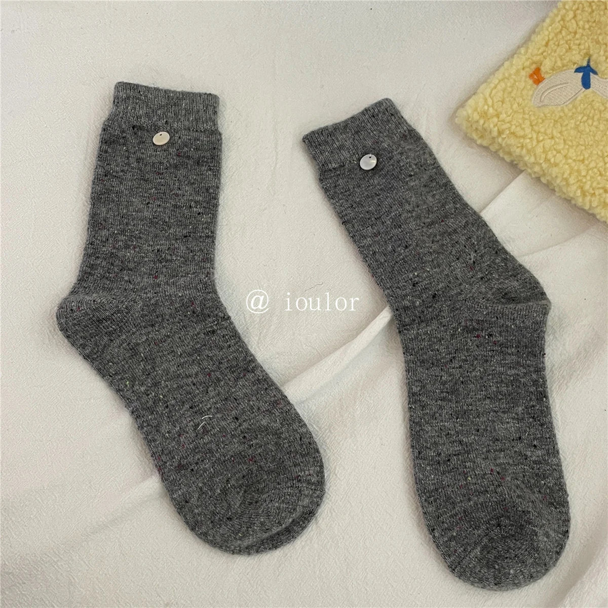 SP&CITY Colored Dotted Sheep Woolen Socks Women's Winter Warm Keeping Middle Tube Socks Casual Thick Korean Fashion Stockings