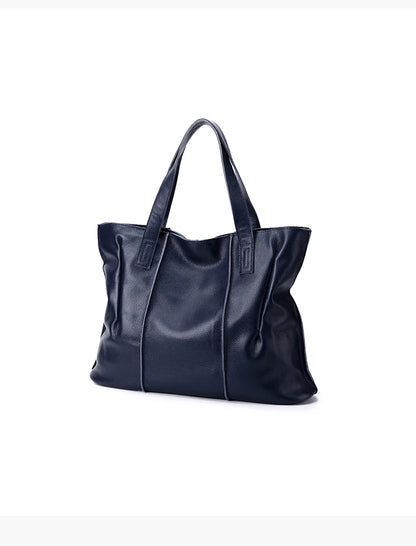 Women's Luxury Designer Natural Cowhide Soft Handbag Famale Fashion Shoulder Bag Ladies Cow Leather Large Capacity Tote Bag