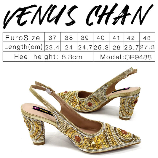 Elegant Italian Design Women's Party Shoes With Matching Handbag - Perfect for Hot African Weddings Stylish Heels and Bag Set