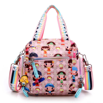 New Woman Cowboy Bag Candy Color Cute Shoulder Bag Girl Harajuku Baby Handbag 2026 Multi-functional Oxford Cloth Messenger Bag