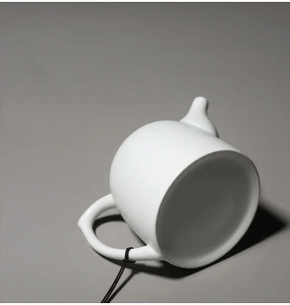 220ml White Jade Porcelain Teapot Dehua Handmade Ceramic Teakettle Single Pots Kung Fu Tea Master Pots Office Decoration Teaset