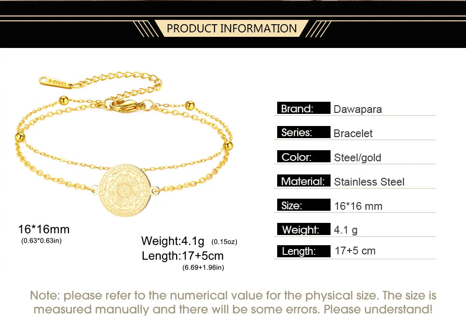 Dawapara Seven Archangels Seal Bracelet Solomon Protection Blessing Amulet Stainless Steel Religious Jewelry