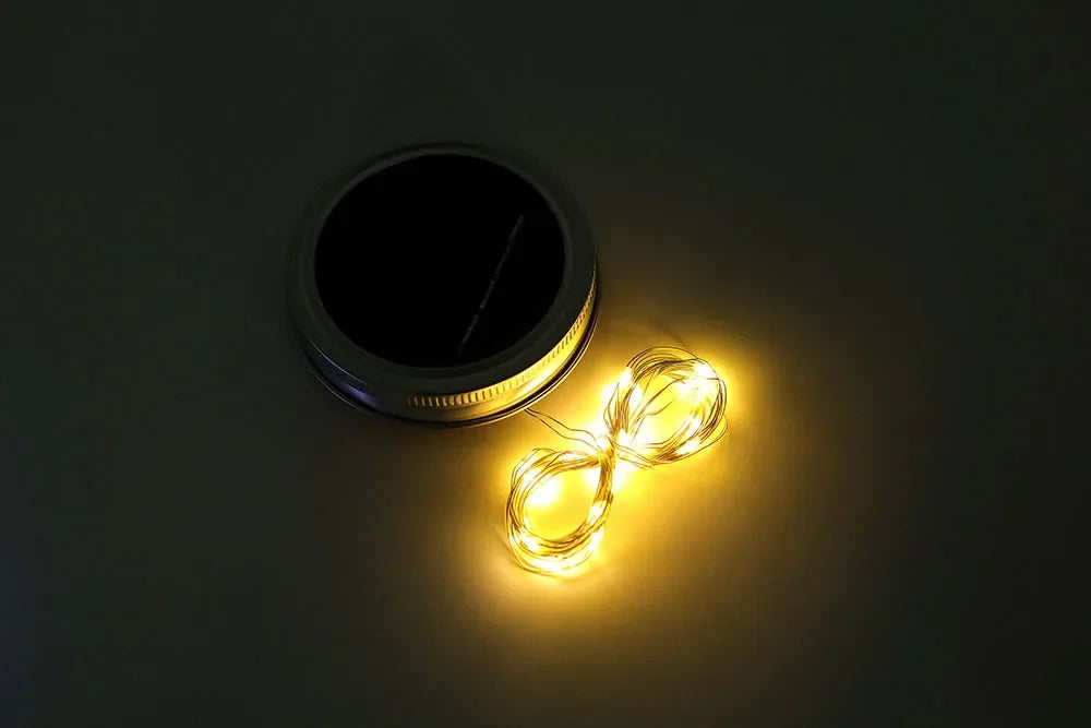 Portable Solar Lantern, Fairy Lights, Garden Ornament Outdoor Hanging Frosted TreeTable, Yard, Patio, Lawn, Glass Mason Jar Lamp