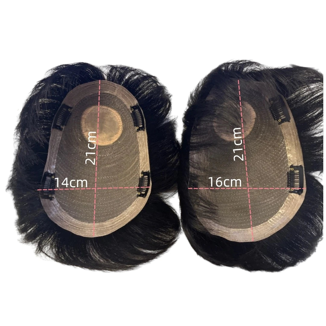 100% Human Hair Toupee Wigs for Men Hair Male Wig Capillary Prothesis Replacement System Men's Wig Real Hair for Cover Grey Hair