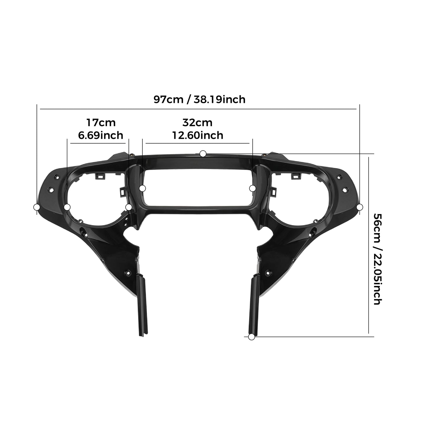 Motorcycle Front Outer Fairing and Instrument Bracket for Touring Street Glide ABS Windshield Cover Front Batwing Outer Fairing