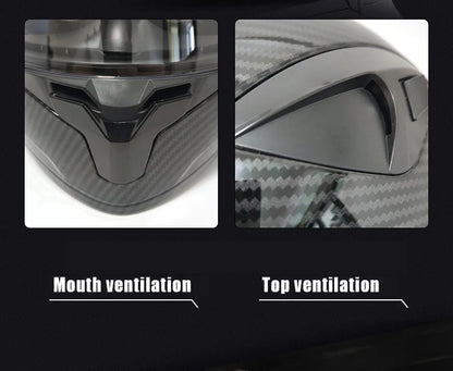 Small Modular Electric Motorcycle Helmet Bluetooth Dual Visor Helmet with Large Rear Wing 3C DOT Certified Safety Gear
